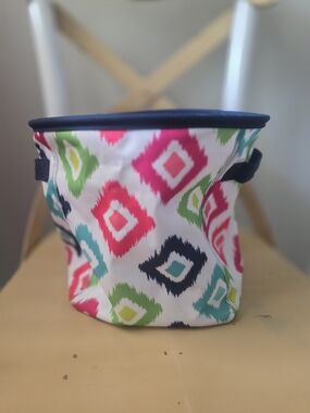 thirty-one Multicolor Diamond Print Storage Bin - White, Pink, Green, Teal, Navy